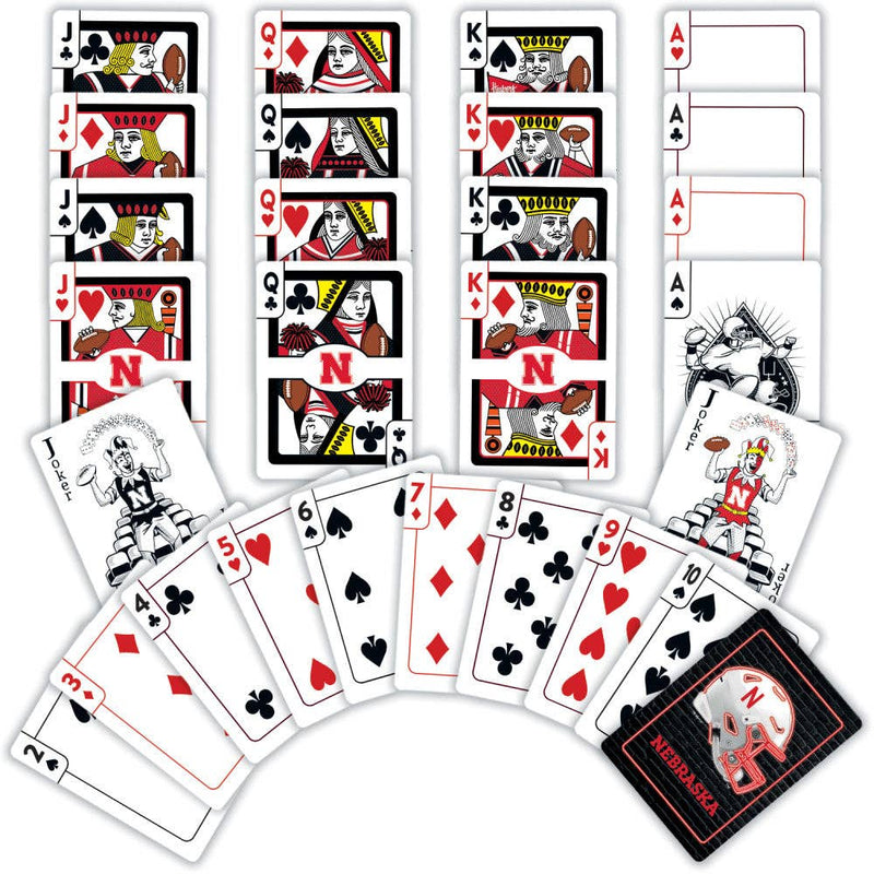 Nebraska Cornhuskers Neon-Styled Playing Cards - 54 Card Deck