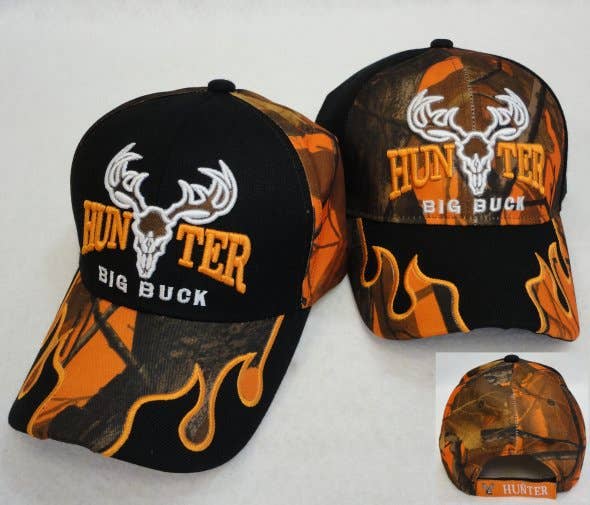 HUNTER/BIG BUCK HAT (Camo Flames on Bill)
