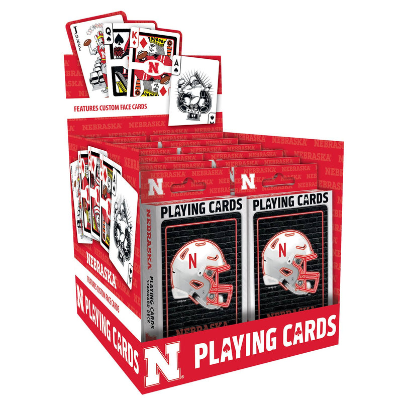Nebraska Cornhuskers Neon-Styled Playing Cards - 54 Card Deck